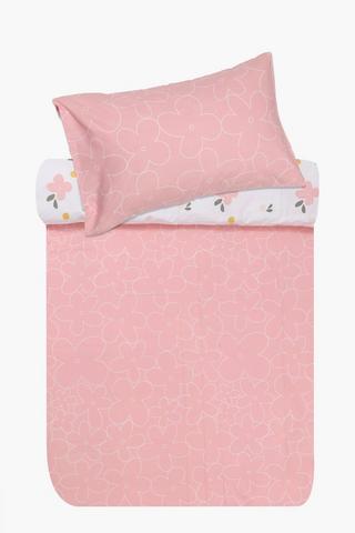 Printed Cotton Luna Flower Reversible Duvet Cover Set