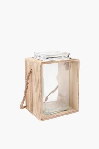 Urban Wood Lantern, 15x17cm