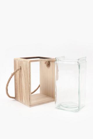 Urban Wood Lantern, 15x17cm