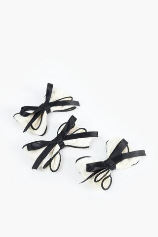 3 Pack Contrast Bow Ribbon Set