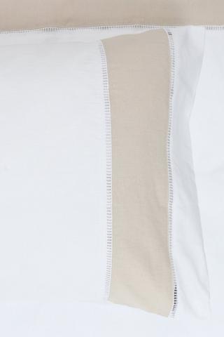 2 Pack Premium Cotton Hemp Border Standard Pillowcase