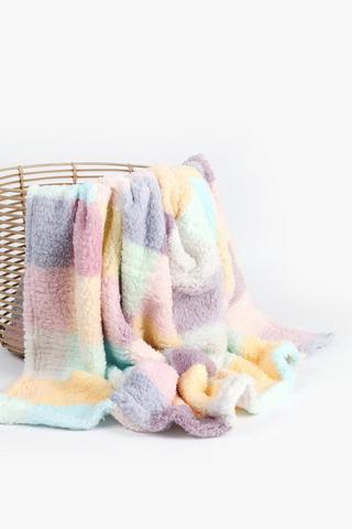 Super Plush Flannel Check 240gsm Blanket, 125x150cm