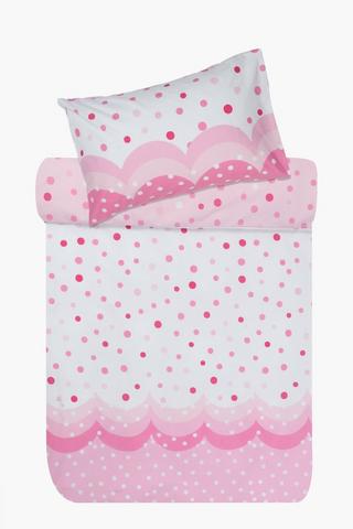 Polycotton Scartlett Scallop Duvet Cover Set
