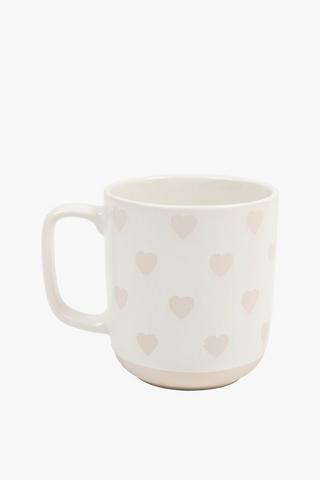 Embossed Heart Ceramic Mug