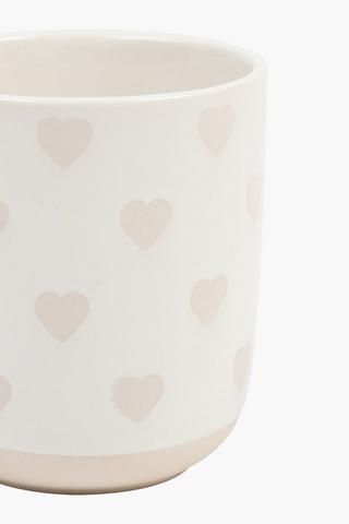 Embossed Heart Ceramic Mug