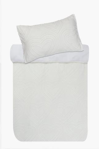 Soft Touch Clipped Hearts Duvet Cover Set