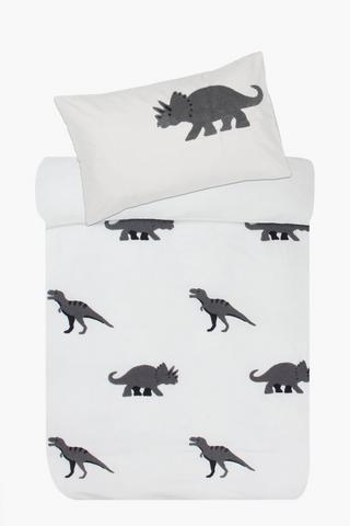 Soft Touch Tufted Dinosaur Duvet Cover Set