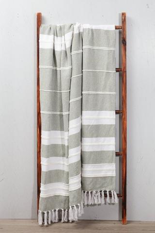 Stripe Fringed Throw, 130x160cm