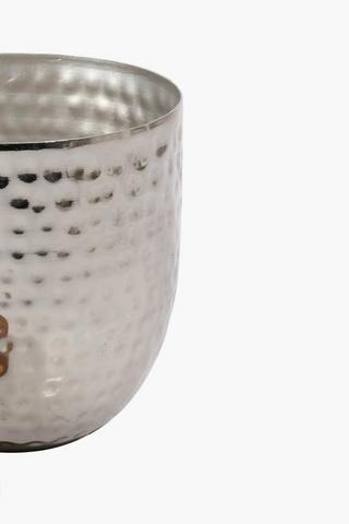 Metallic Hammered Storage Jar