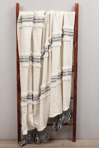 Cotton Tufted Stripe Throw, 180x200cm