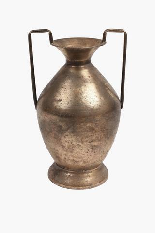Rustic Metal Urn, 25x46cm