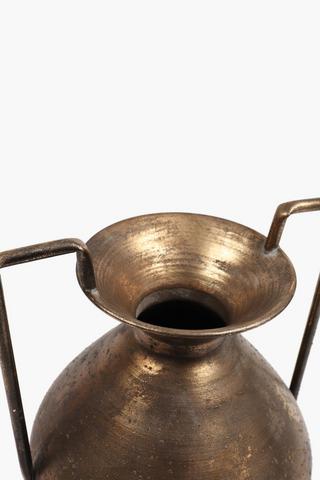 Rustic Metal Urn, 25x46cm