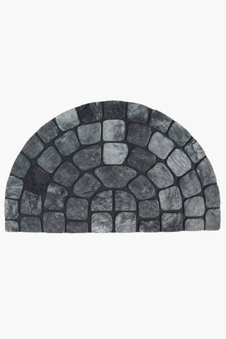 Pebble Halfmoon Polypropylene Mat, 60x90cm