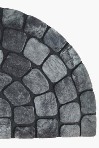 Pebble Halfmoon Polypropylene Mat, 60x90cm