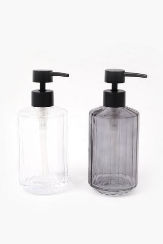 Glass Tinted Ribbed Soap Dispenser