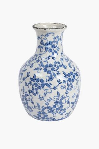 Delft Ceramic Belly Vase, 18x28cm