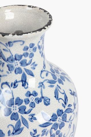 Delft Ceramic Belly Vase, 18x28cm