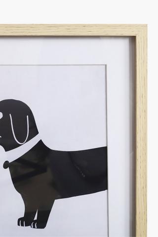 Framed Dachshund Sign, 40x60cm