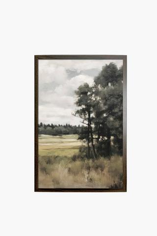 Framed Dam Landscape Canvas, 60x90cm