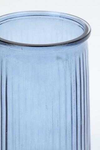 Ribbed Glass Cylinder Vase, 12.5x20.5cm