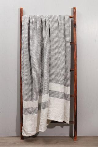 Manhattan Stripe Jacquard Cotton Throw, 180x220cm