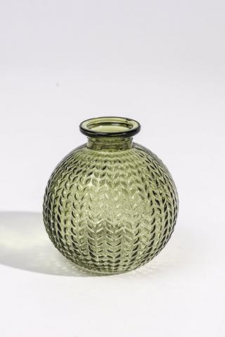 Ribbed Bud Vase, 9x9cm