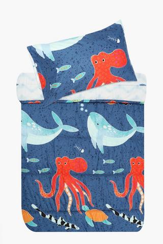 Soft Touch Glow In The Dark Sea Creature Comforter Set