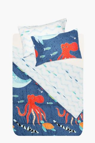 Soft Touch Glow In The Dark Sea Creature Comforter Set