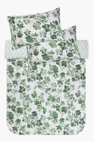 Polycotton Comore Botanical Reversible Duvet Cover Set