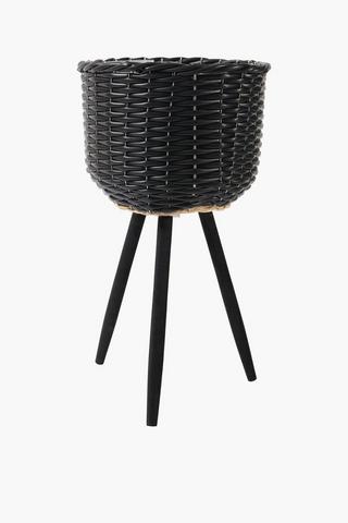 Tripod Standing Woven Planter, 30cm