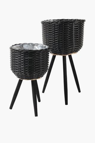 Tripod Standing Woven Planter, 30cm