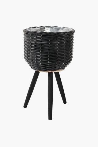 Tripod Standing Woven Planter, 25cm