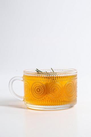 Circled Textured Glass Mug