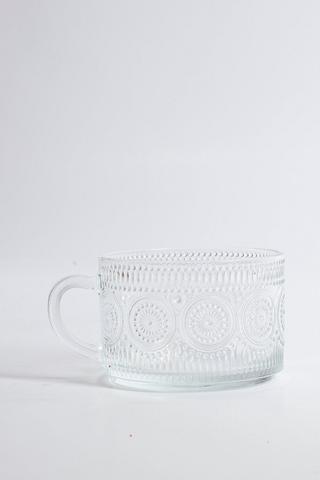Circled Textured Glass Mug