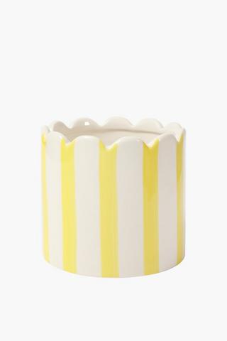 Stripe Scallop Planter, 15cm