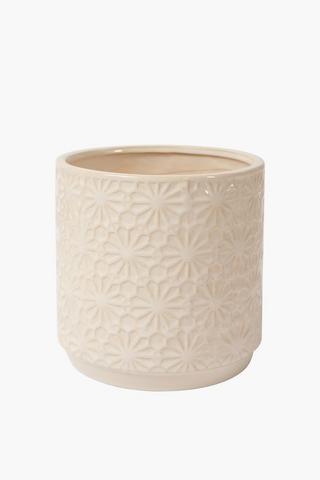 Flower Glazed Palnter, 18cm
