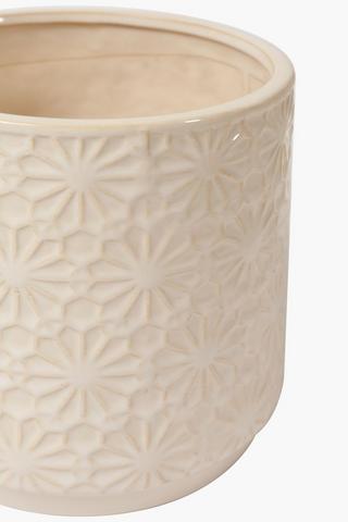 Flower Glazed Palnter, 18cm