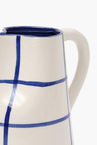 Ceramic Check Jug, 18x22cm