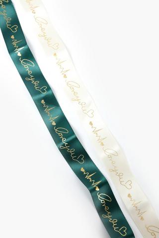 2 Pack Scripted Glitter Ribbon Set