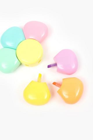 6 Pack Novelty Flower Highlighters