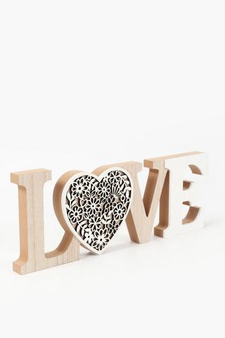 Wooden Love Decor Sign, 43x15cm