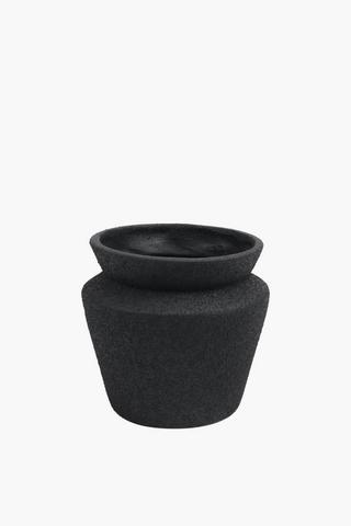 Textured Ash Ceramic Planter, 13x15cm