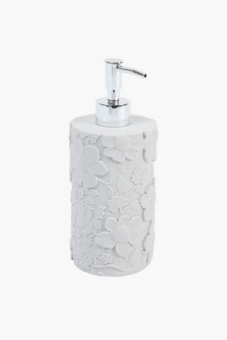 Polyresin Embossed Flower Soap Dispenser