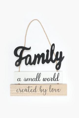 Family Slant Hanging Sign, 28x41cm