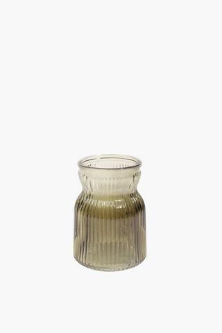 Ombre Ribbed Vase, 11x13cm