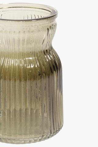 Ombre Ribbed Vase, 11x13cm