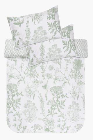 Premium Cotton Mckenzie Floral Reversible Duvet Cover Set