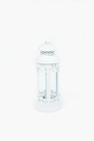 Metal And Glass Lantern, 12x30cm