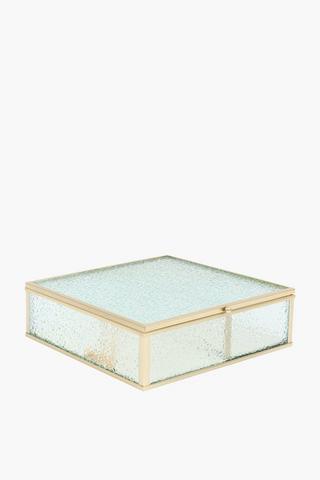 Frosted Glass Jewellery Box, 21x6cm