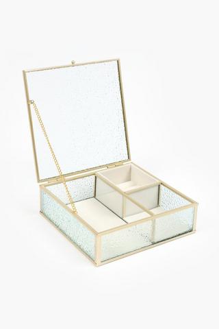Frosted Glass Jewellery Box, 21x6cm